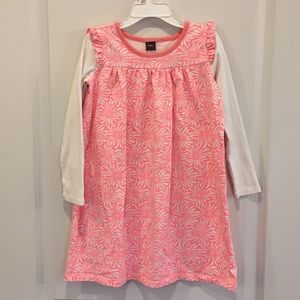Tea Collection pink and white dress
